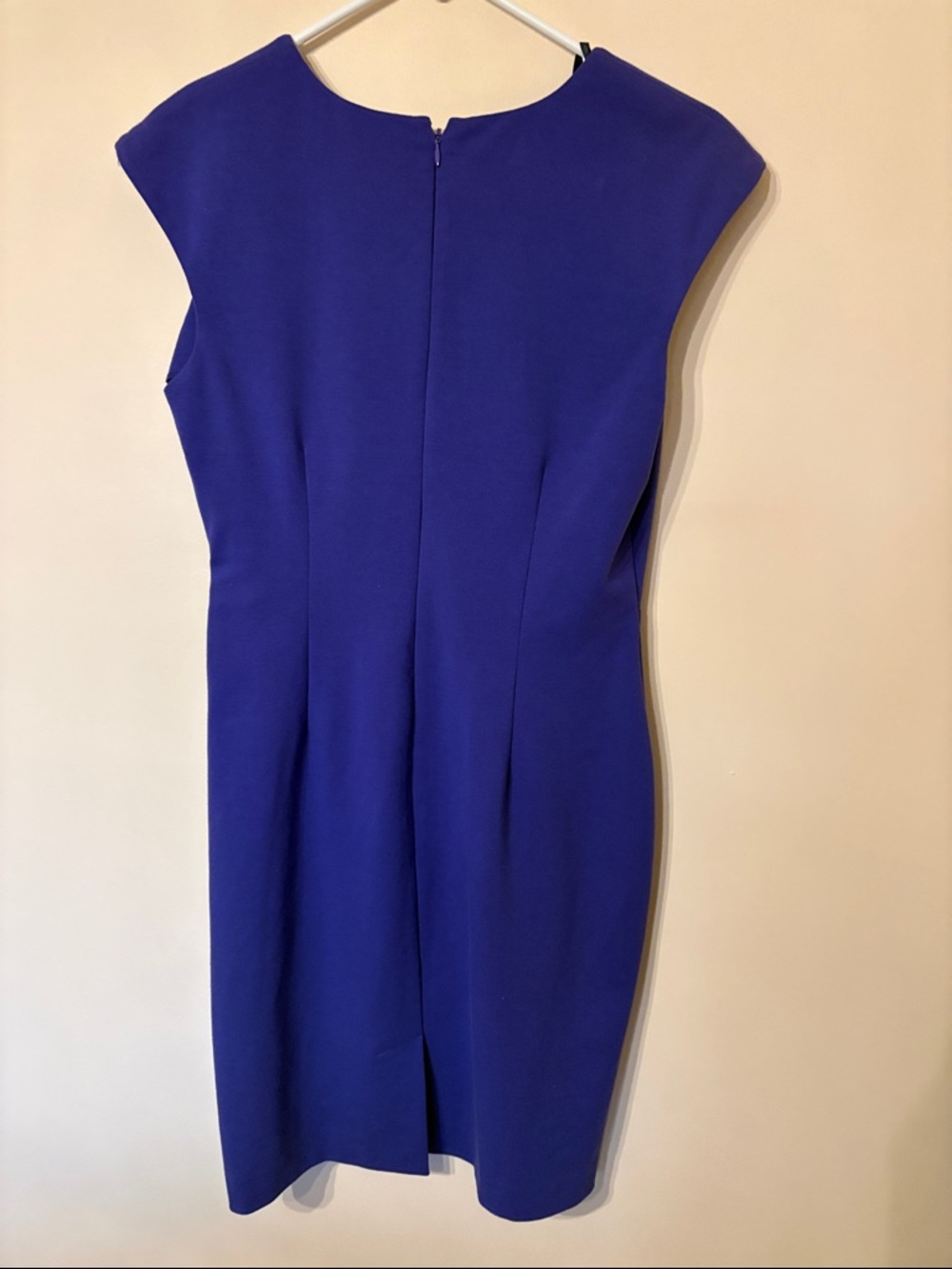Calvin Klein Cobalt Cap-Sleeve Faux-Wrap Sheath Dress - Picture 6 of 6